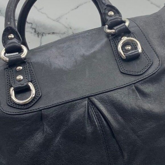 COACH ASHLEY F15447 Black Leather Satchel Handbag Purse - Picture 3 of 11